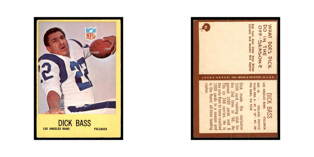 1967 Philadelphia Dick Bass Football Cards #86