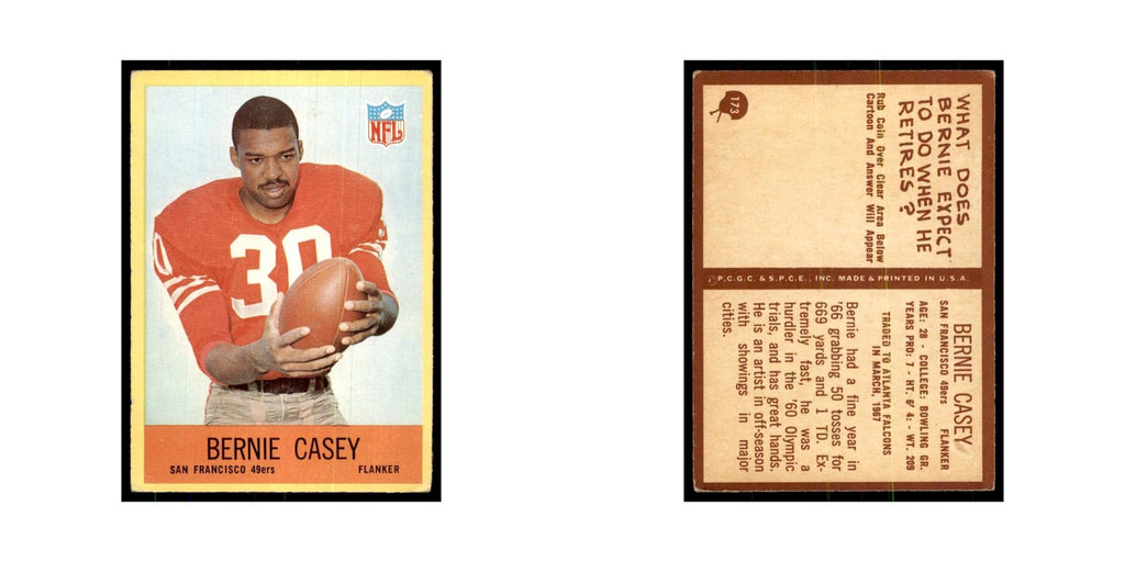 1967 Philadelphia Bernie Casey Football Cards #173