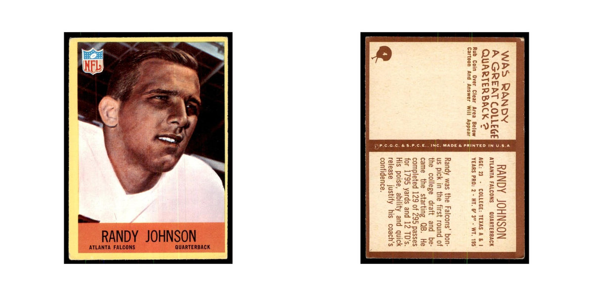 1967 Philadelphia Randy Johnson Football Cards #4