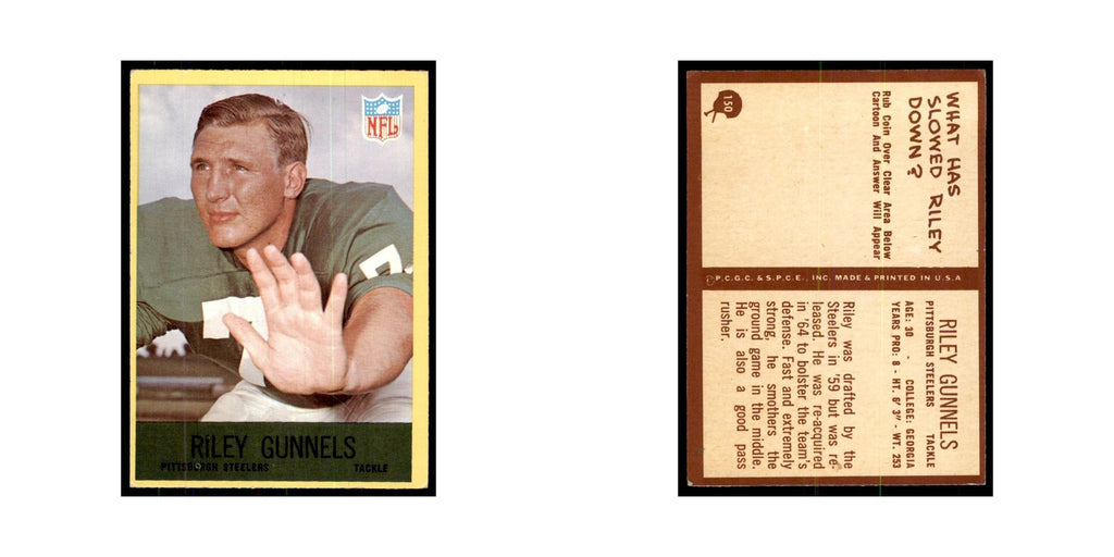 1967 Philadelphia Riley Gunnels Football Cards #150