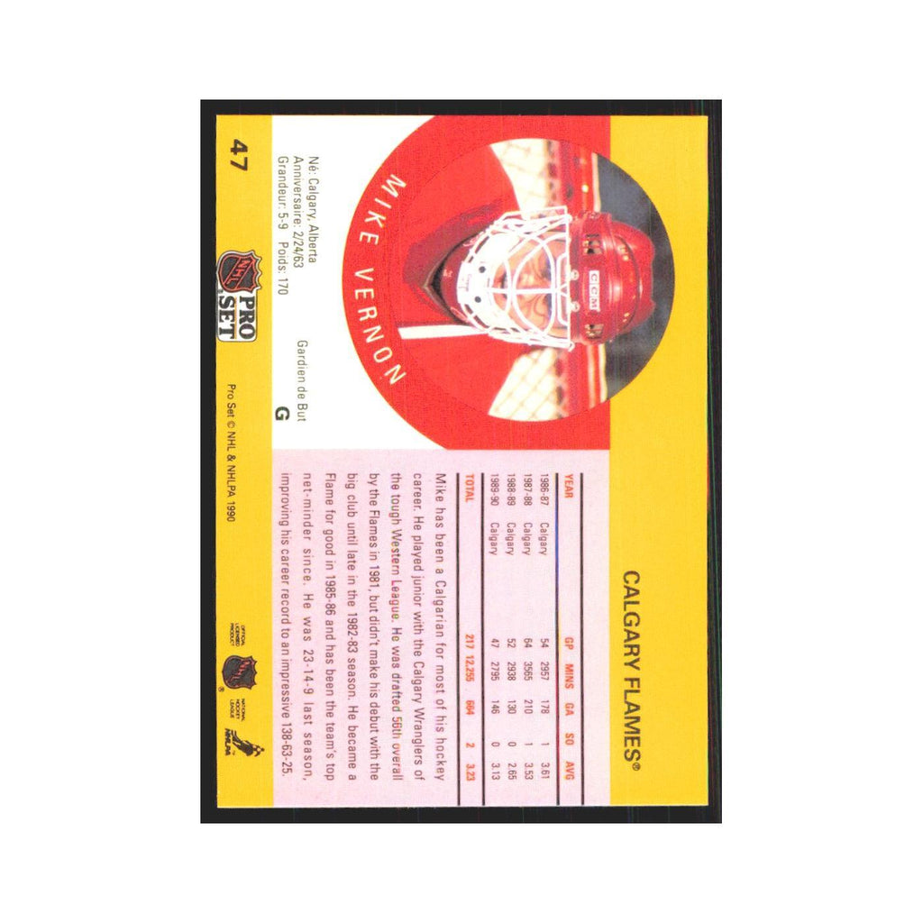 1990 Pro Set Mike Vernon Calgary Flames #47