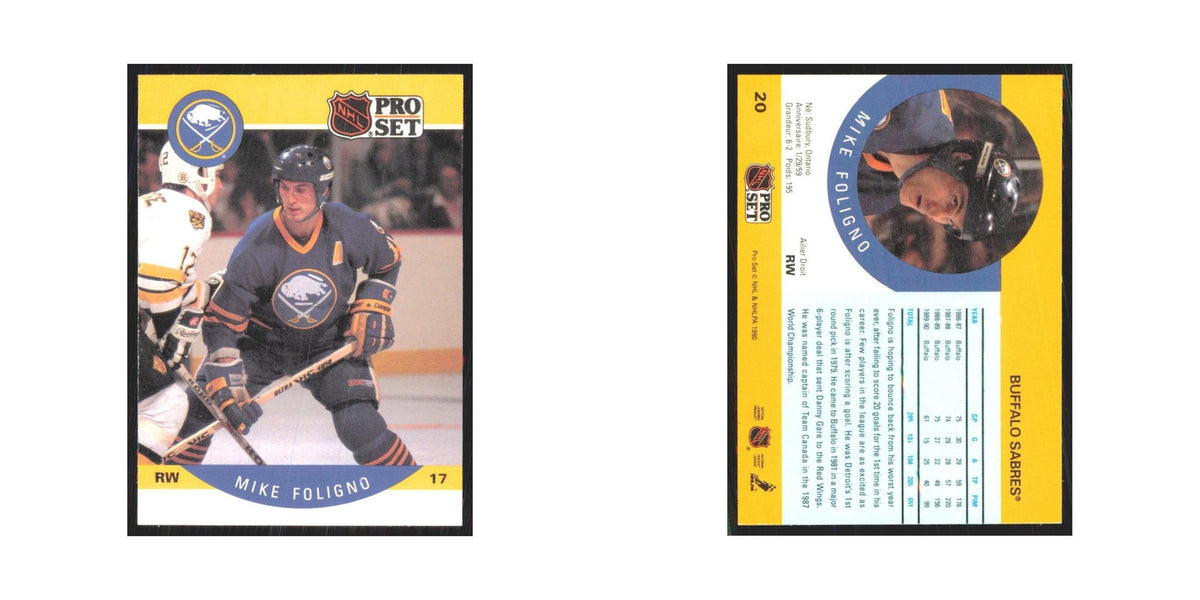 1990 Pro Set Mike Foligno Buffalo Sabres #20