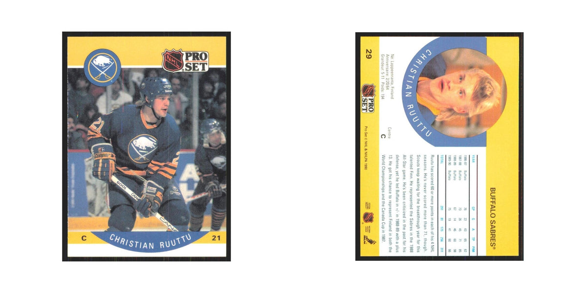 1990 Pro Set Christian Ruuttu Buffalo Sabres #29