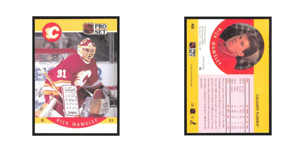 1990 Pro Set Rick Wamsley Calgary Flames #48