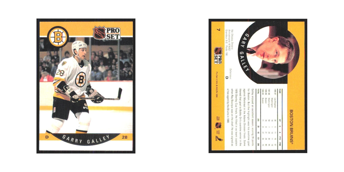 1990 Pro Set Garry Galley Boston Bruins #7