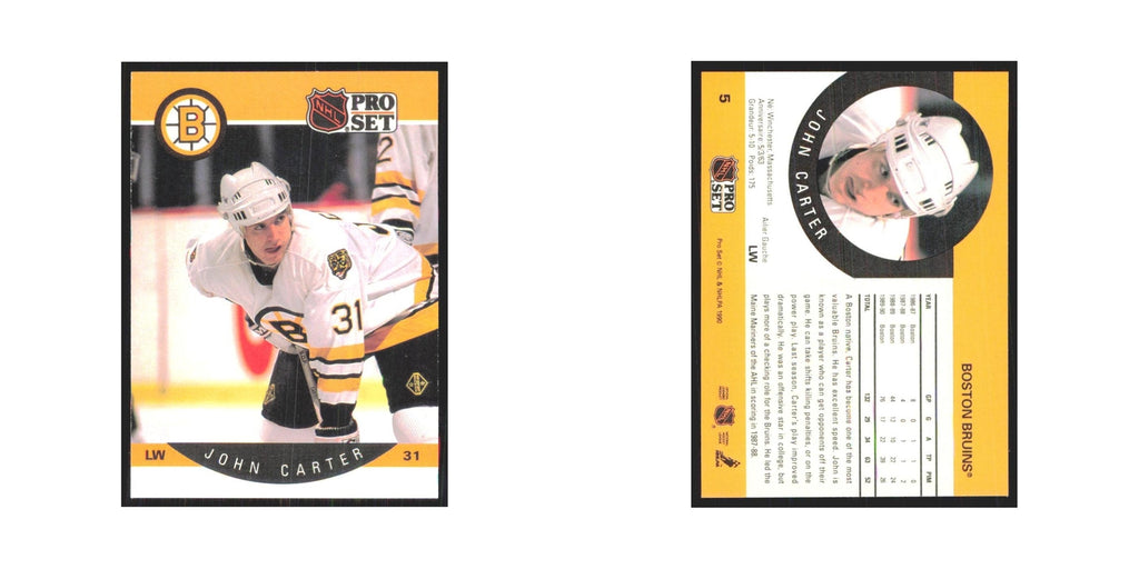 1990 Pro Set John Carter Boston Bruins #5