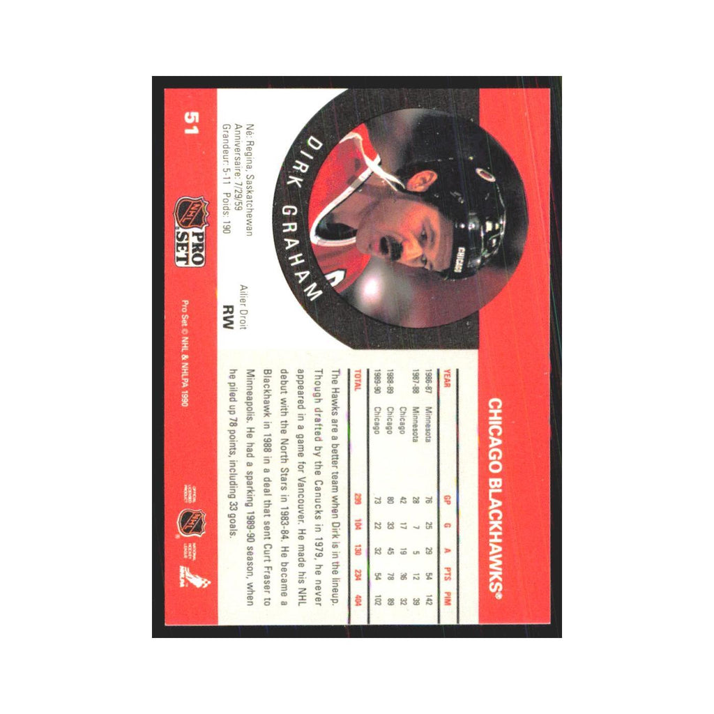 1990 Pro Set Dirk Graham Chicago Blackhawks #51