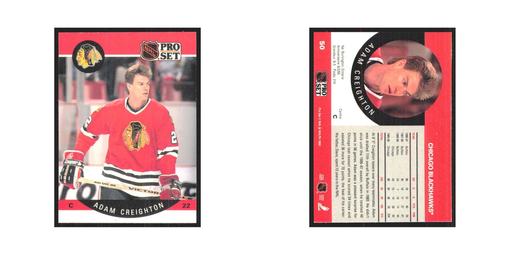 1990 Pro Set Adam Creighton Chicago Blackhawks #50