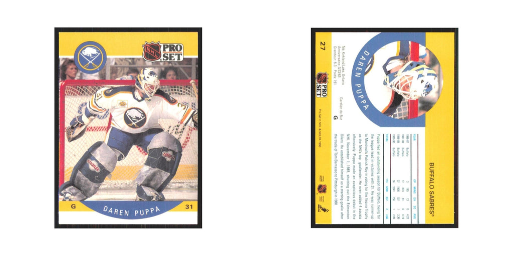 1990 Pro Set Daren Puppa Buffalo Sabres #27