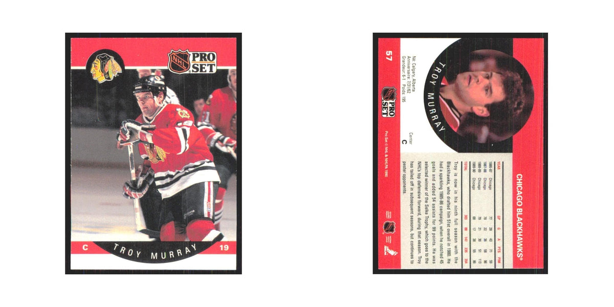 1990 Pro Set Troy Murray Chicago Blackhawks #57