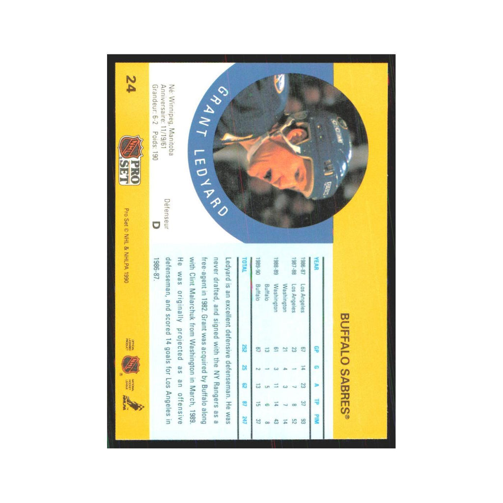 1990 Pro Set Grant Ledyard Buffalo Sabres #24