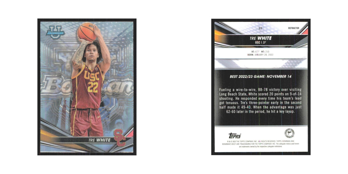 2023 Bowman University Refractor Tre White USC Trojans #23