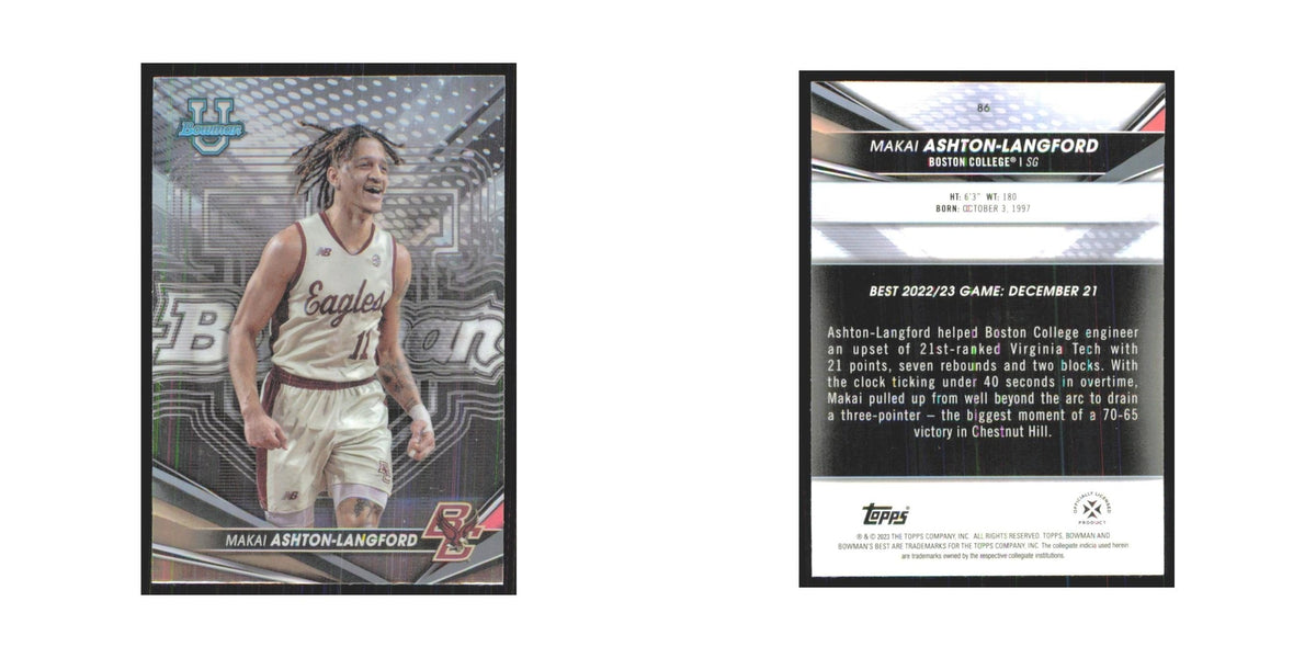 2023 Bowman University Makai Ashton-Langford Boston College Eagles #86