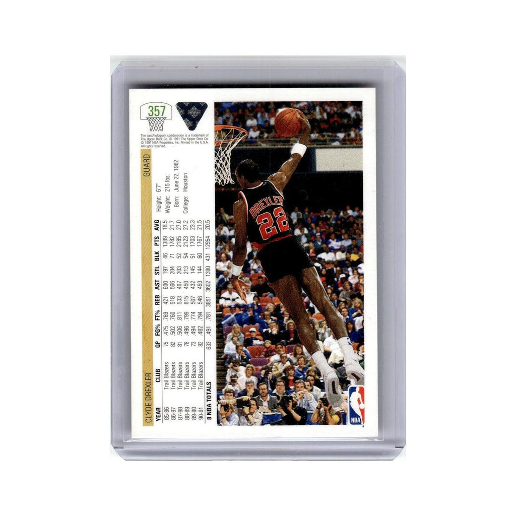 Clyde Drexler 1991 Upper Deck #357 Portland Trail Blazers Basketball Card NM
