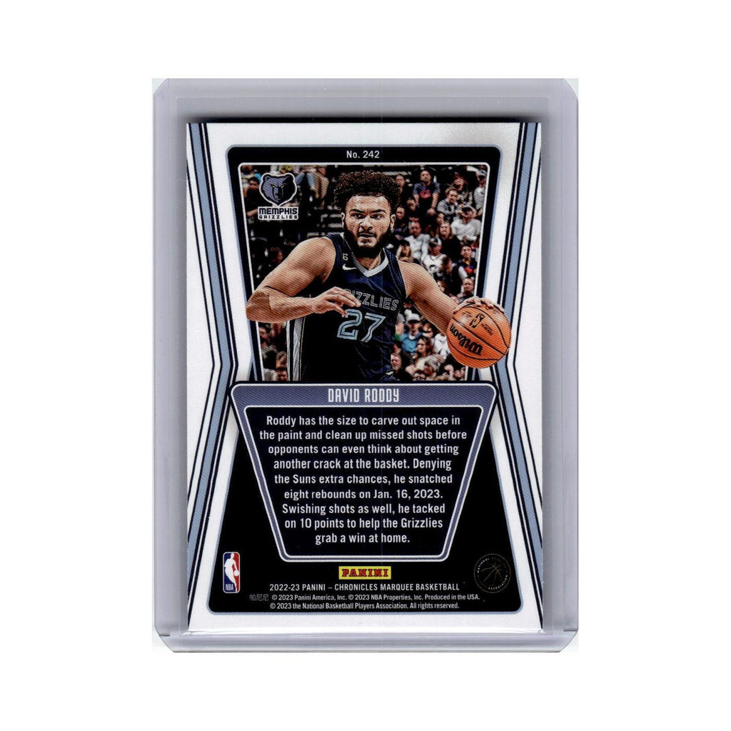 David Roddy Rookie 2022 Panini Chronicles Marquee #242 Memphis Grizzlies NM