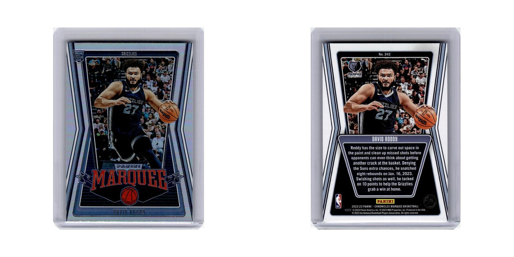 David Roddy Rookie 2022 Panini Chronicles Marquee #242 Memphis Grizzlies NM