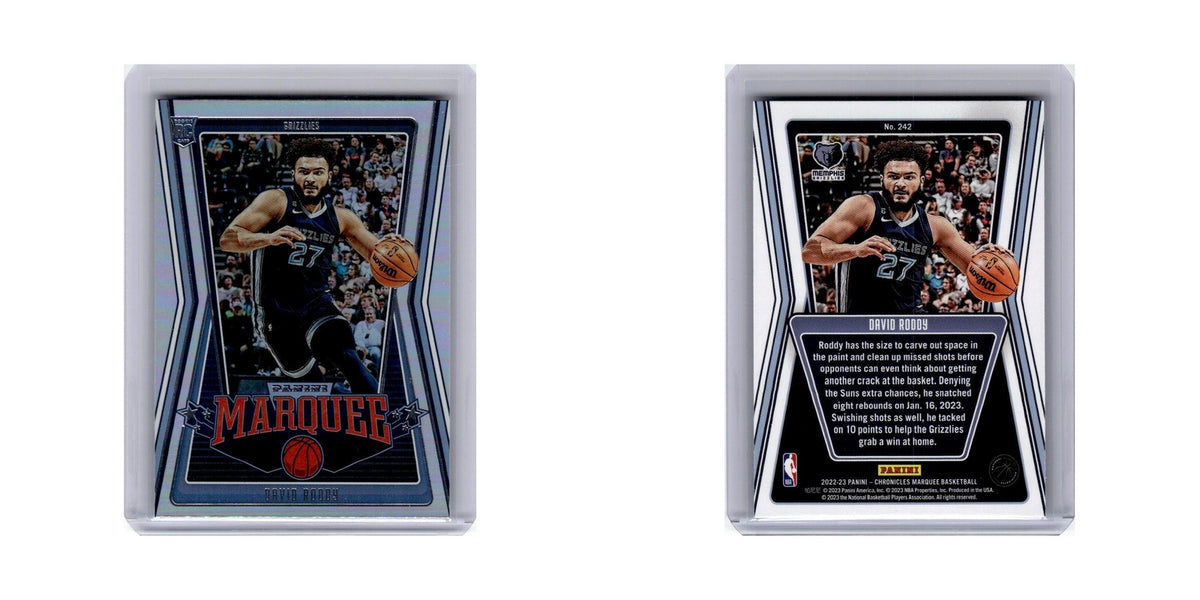 David Roddy Rookie 2022 Panini Chronicles Marquee #242 Memphis Grizzlies NM