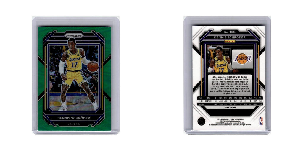 Dennis Schroder 2022 Panini Prizm Green #185 Los Angeles Lakers NM