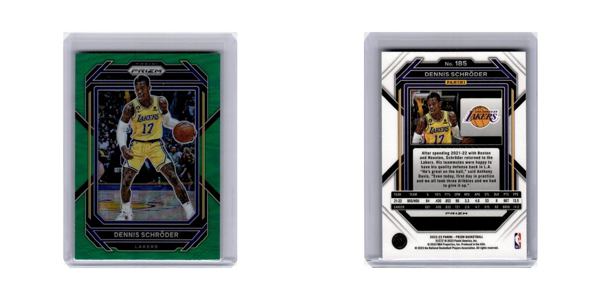 Dennis Schroder 2022 Panini Prizm Green #185 Los Angeles Lakers NM