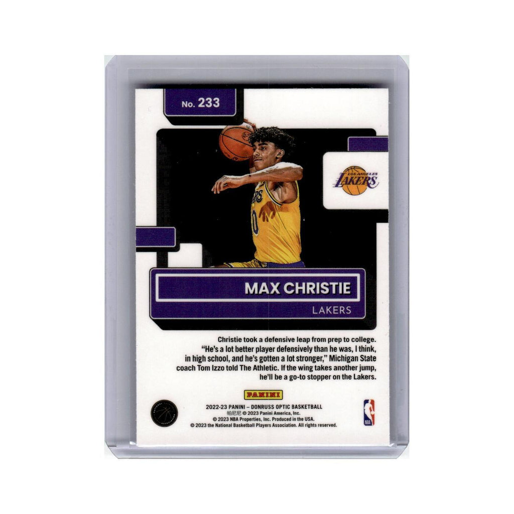 Max Christie Rookie 2022 Donruss Optic #233 Los Angeles Lakers NM