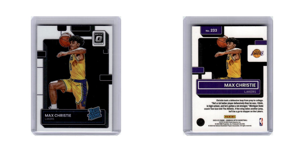 Max Christie Rookie 2022 Donruss Optic #233 Los Angeles Lakers NM