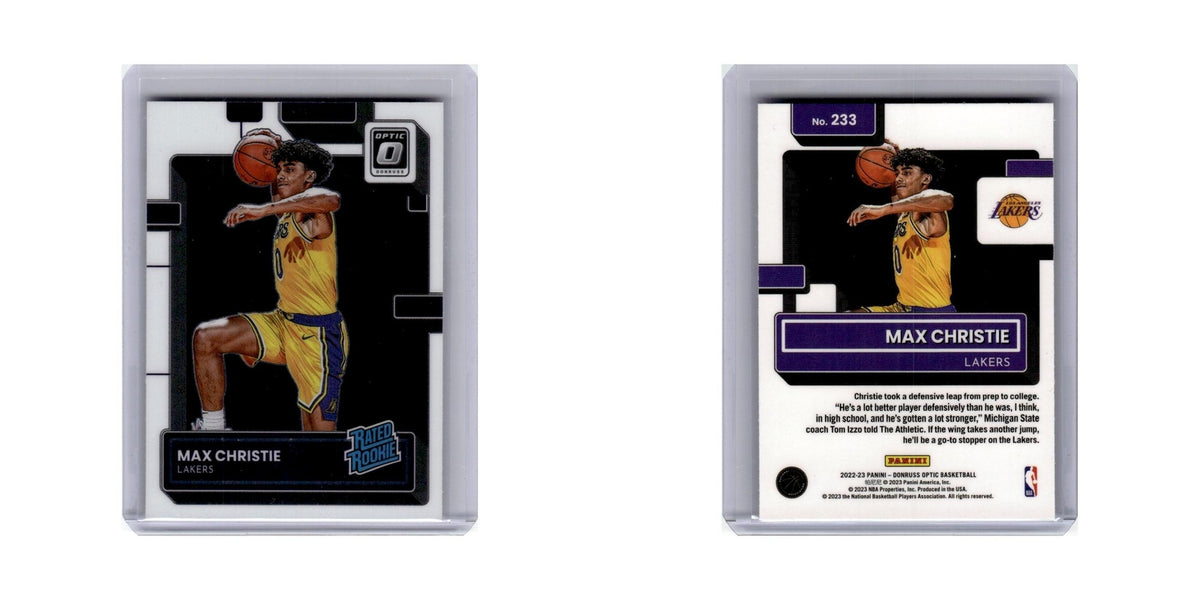 Max Christie Rookie 2022 Donruss Optic #233 Los Angeles Lakers NM
