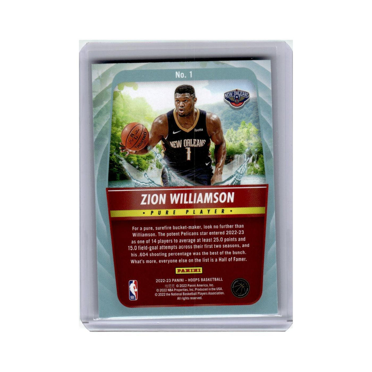 Zion Williamson 2022 Hoops Pure Players #1 New Orleans Pelicans NM