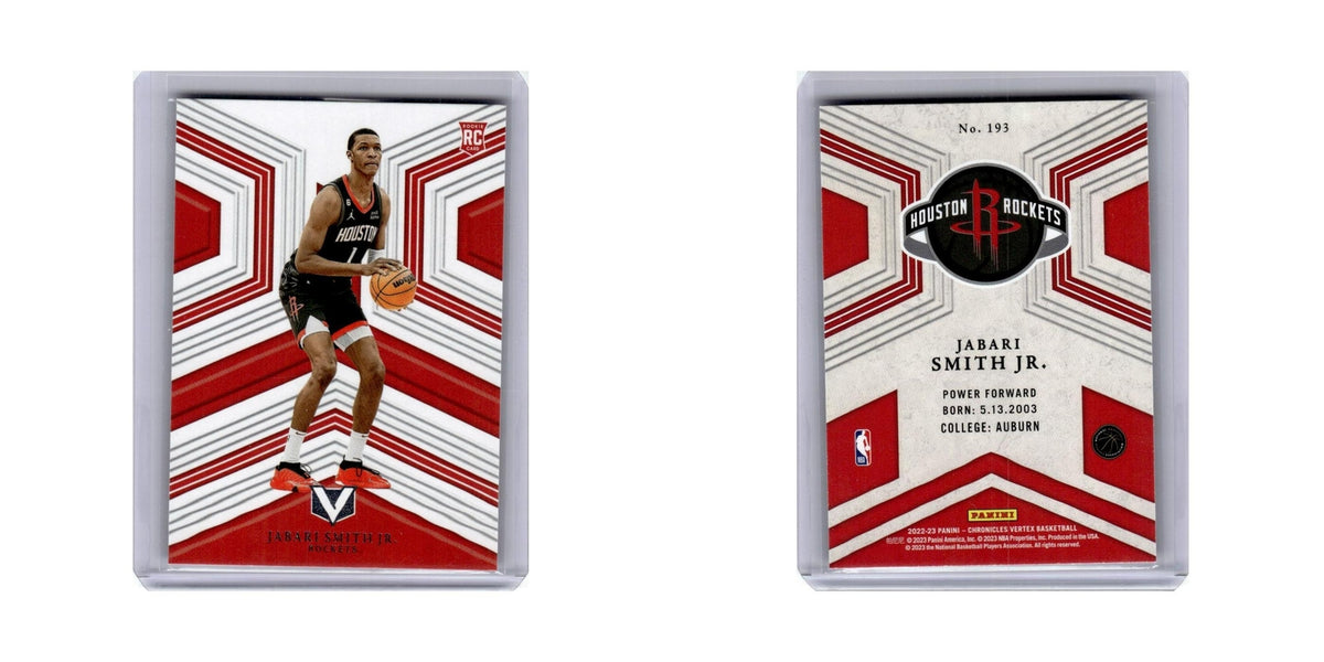 Jabari Smith Jr. Rookie 2022 Panini Chronicles Vertex #193 Houston Rockets NM