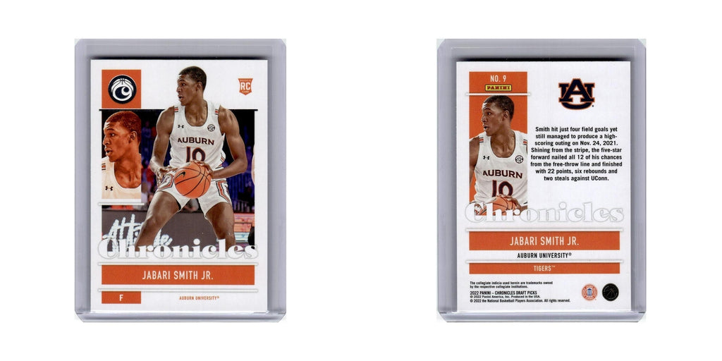 Jabari Smith Jr. Rookie 2022 Panini Chronicles Draft Picks #9 Auburn Tigers NM