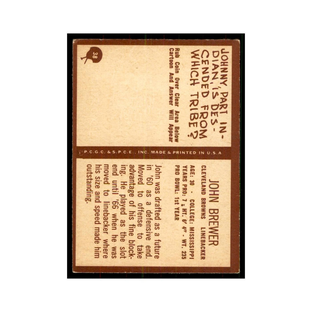 1967 Philadelphia (damaged) John Brewer Football Cards #38