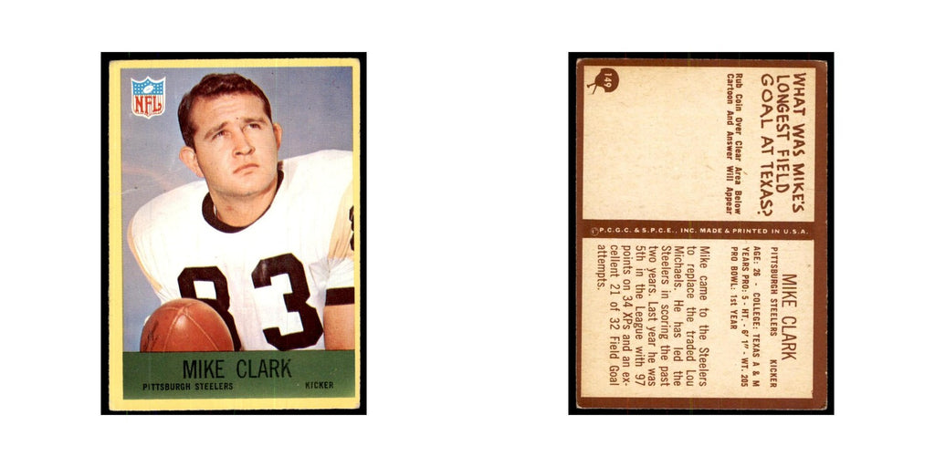 1967 Philadelphia (damaged) Mike Clark Football Cards #149