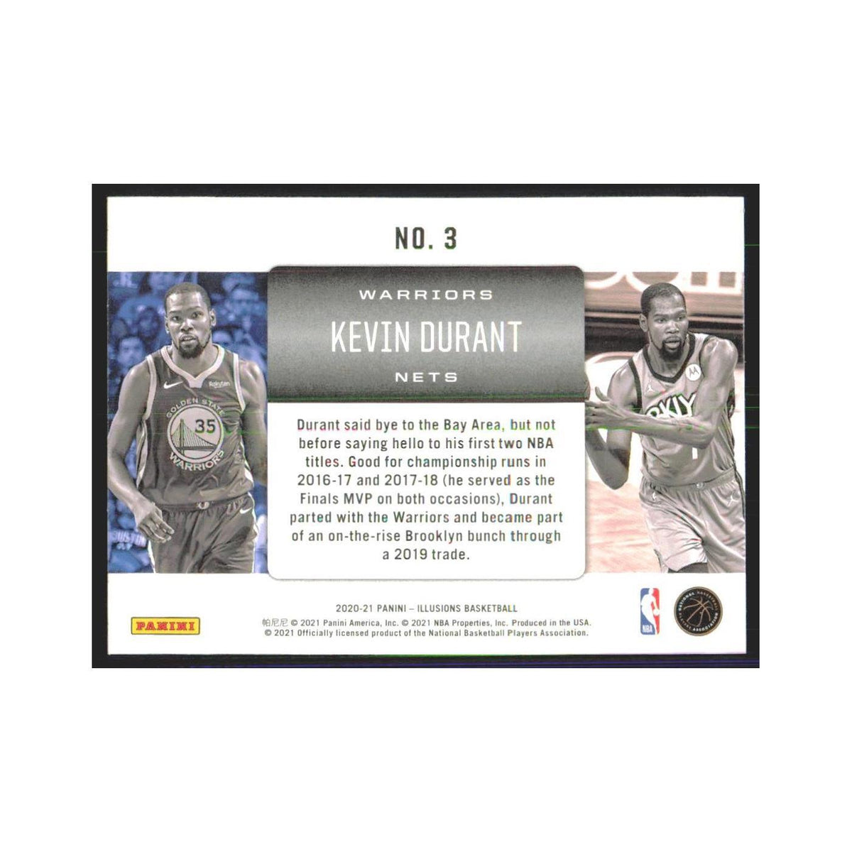 2020 Panini Illusions Kevin Durant Nets #3
