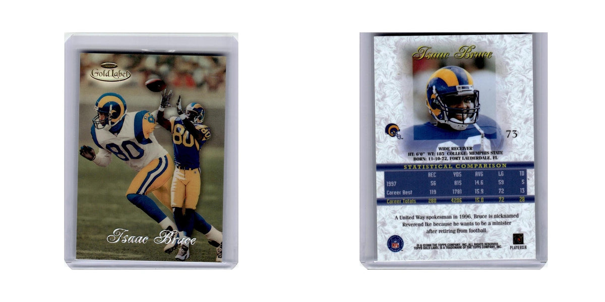 Isaac Bruce 1998 Topps Gold Label #73 St. Louis Rams Football Card NM