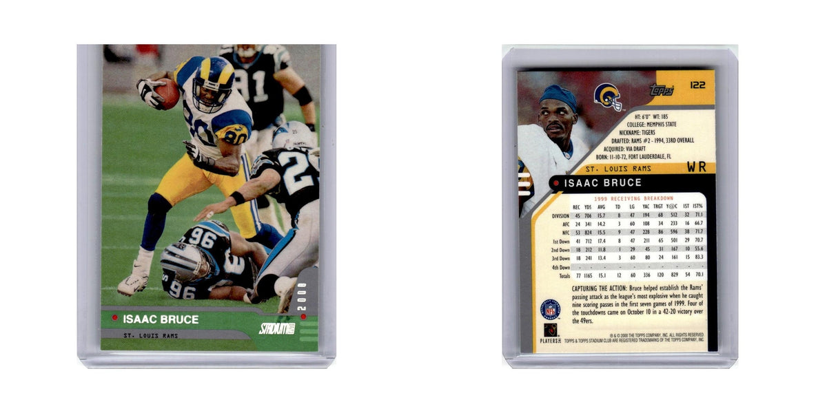Isaac Bruce 2000 Stadium Club #122 St. Louis Rams Football Card NM