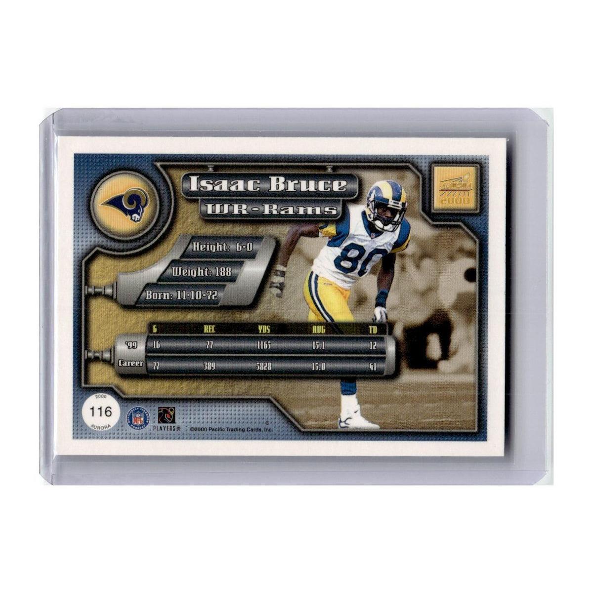 Isaac Bruce 2000 Pacific Aurora #116 St. Louis Rams Football Card NM