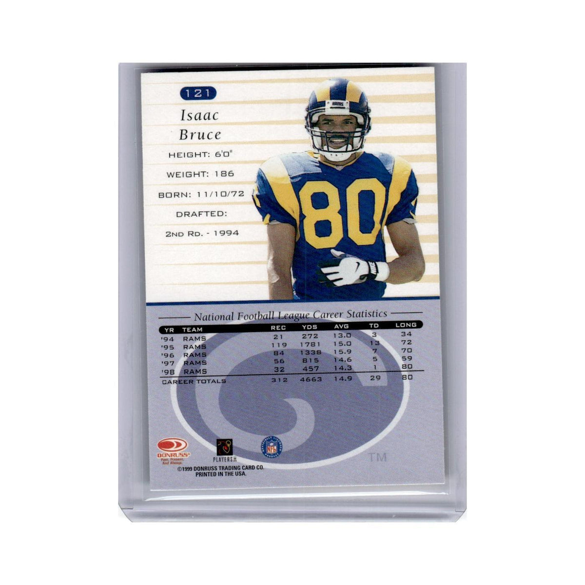Isaac Bruce 1999 Donruss #121 St. Louis Rams Football Card NM