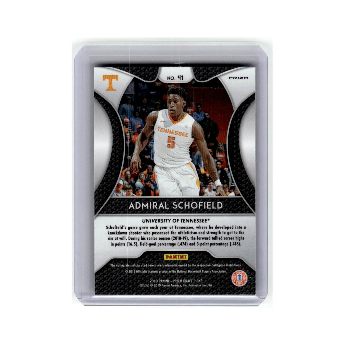 Admiral Schofield Rookie 2019 Panini Prizm Draft Picks #41 NM