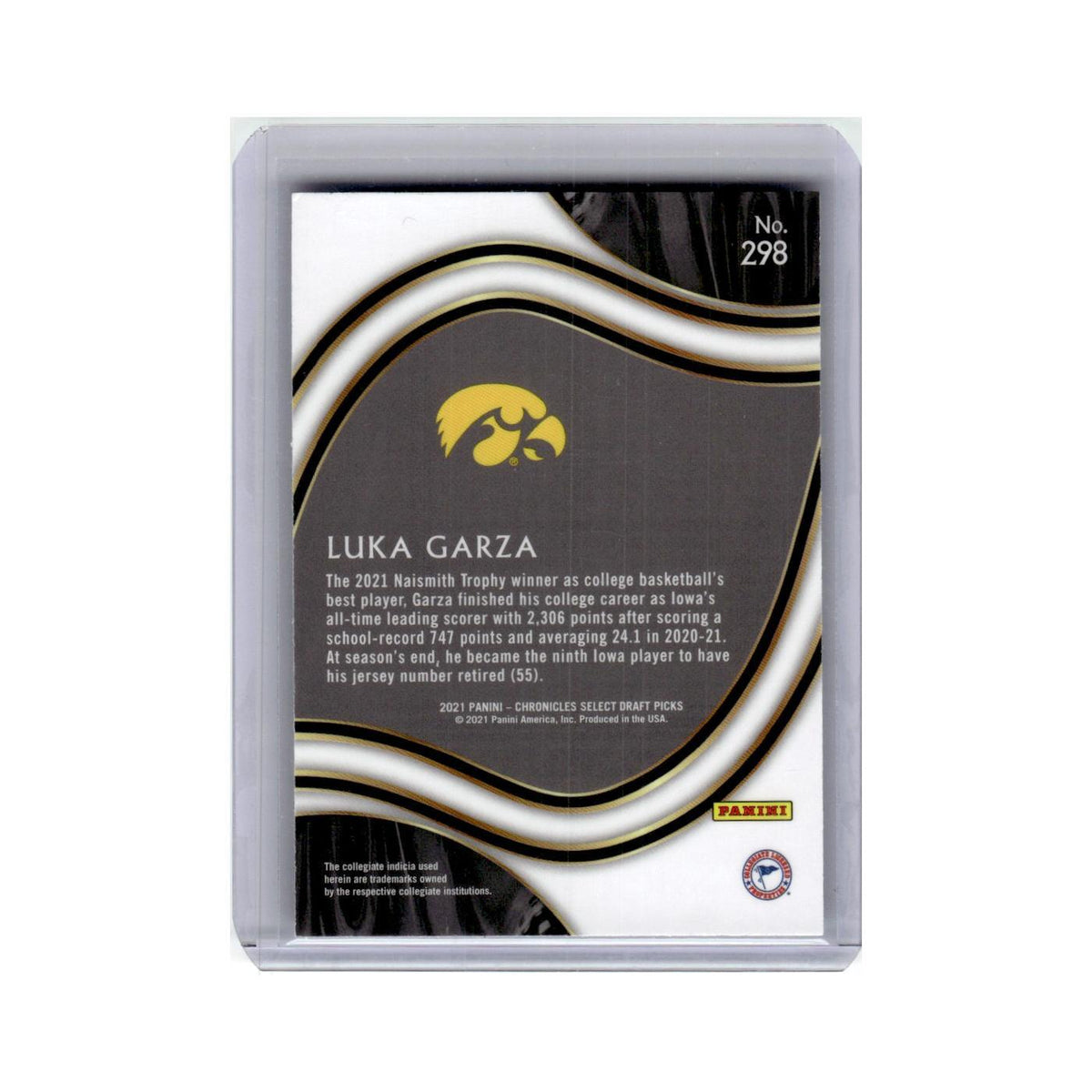 Luka Garza Rookie 2021 Panini Chronicles Select #298 Iowa Hawkeyes NM
