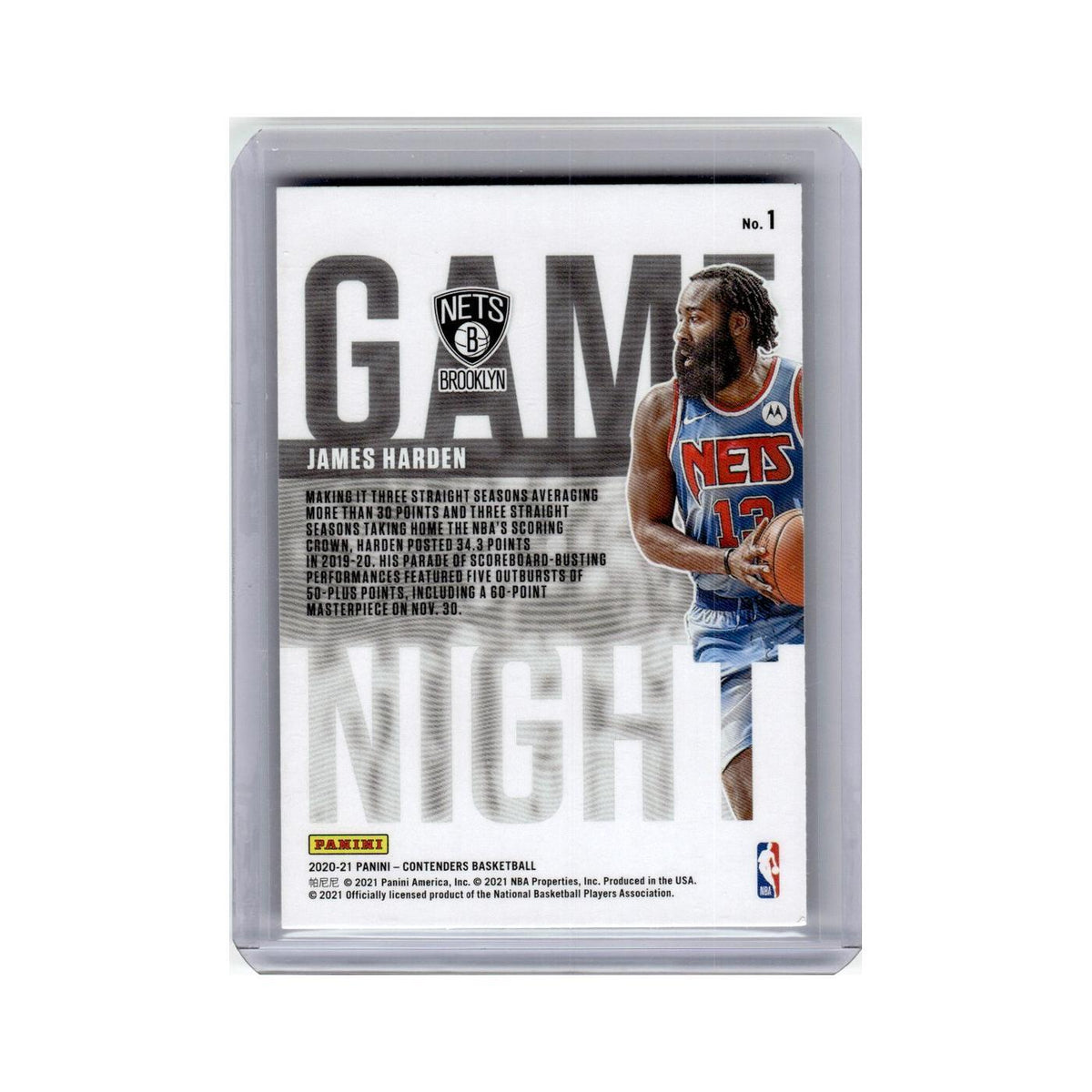 James Harden 2020 Panini Contenders Red #1 New Jersey Nets Basketball Card NM