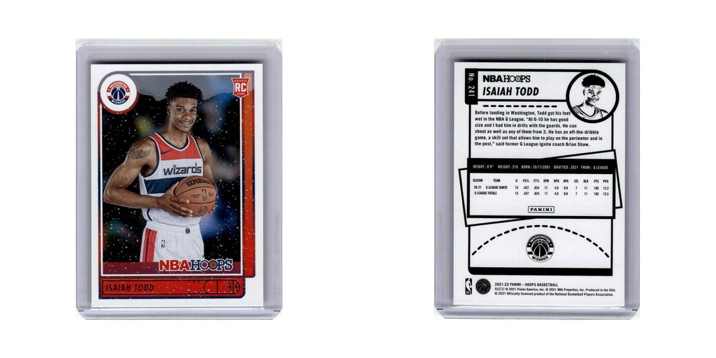 Isaiah Todd Rookie 2021 Hoops #241 Washington Wizards Basketball Card NM