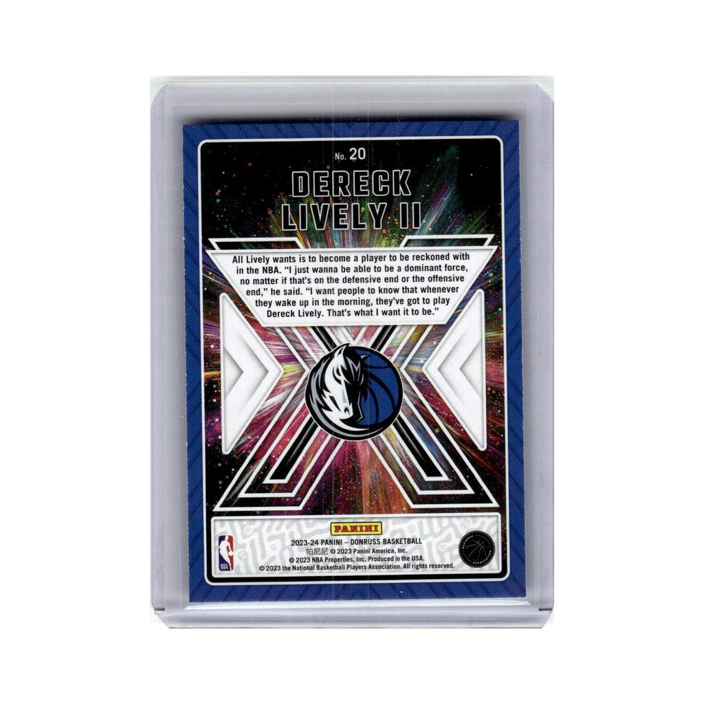 Dereck Lively II Rookie 2023 Donruss Great X-Pectations #20 Dallas Mavericks NM
