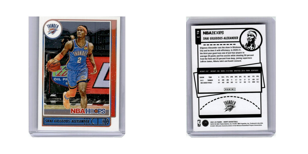 Shai Gilgeous-Alexander 2021 Hoops #3 Oklahoma City Thunder Basketball Card NM