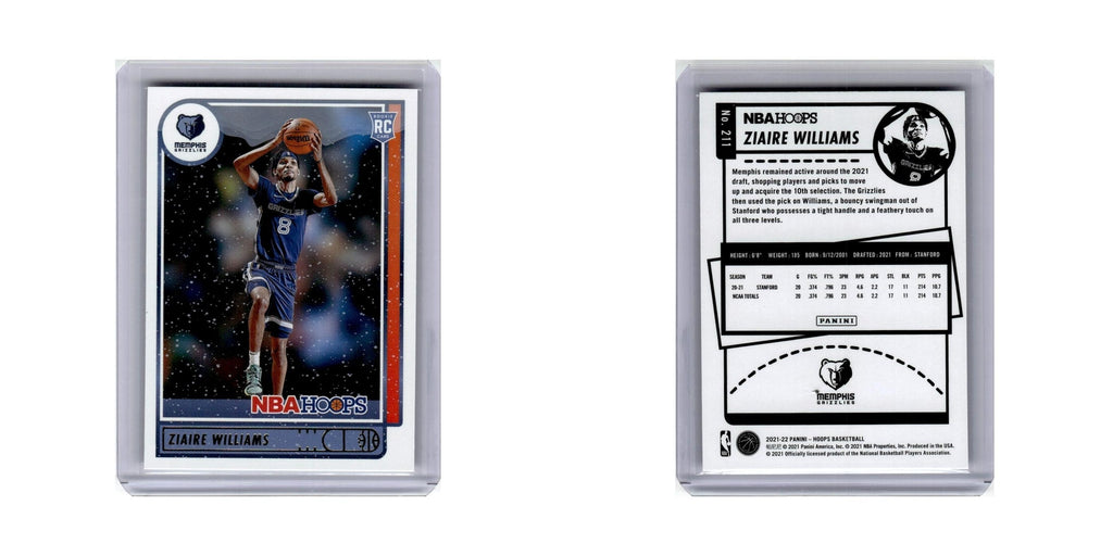 Ziaire Williams Rookie 2021 Hoops #211 Memphis Grizzlies Basketball Card NM