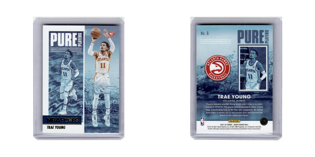 Trae Young 2021 Hoops Pure Players #6 Atlanta Hawks Basketball Card NM