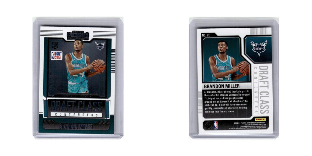 Brandon Miller Rookie 2023 Panini Contenders Draft Class #20 Hornets NM