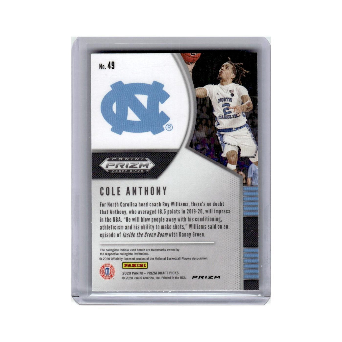 Cole Anthony Rookie 2020 Panini Prizm Draft Picks Red #49 Basketball Card NM