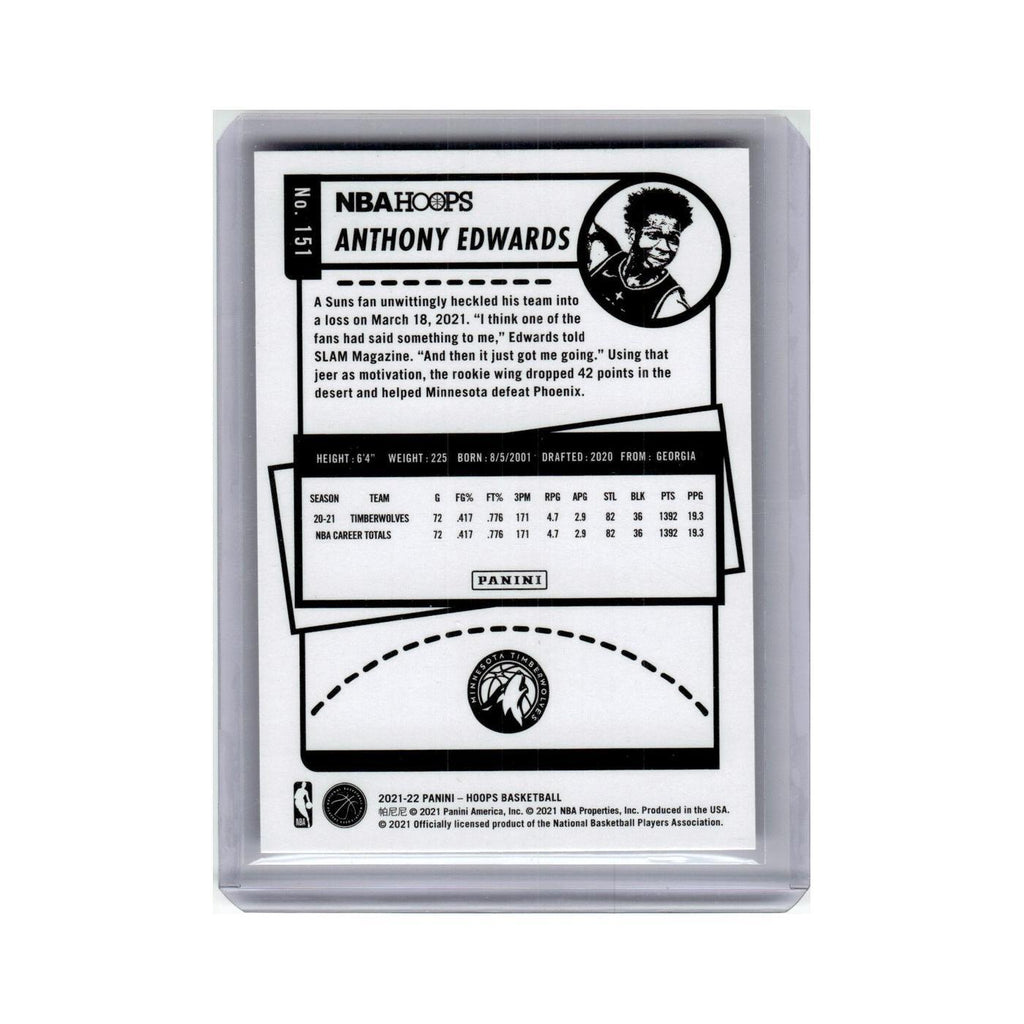 Anthony Edwards 2021 Hoops #151 Minnesota Timberwolves Basketball Card NM