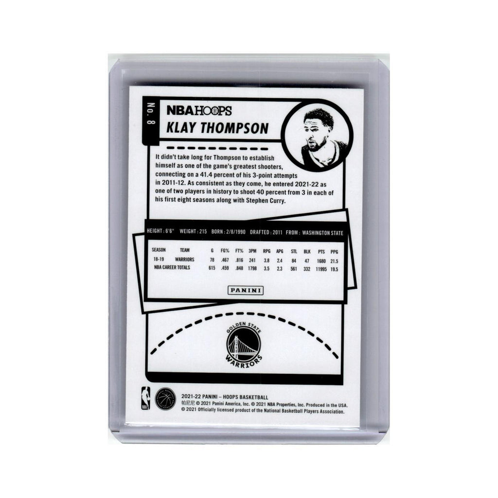 Klay Thompson 2021 Hoops #8 Golden State Warriors Basketball Card NM