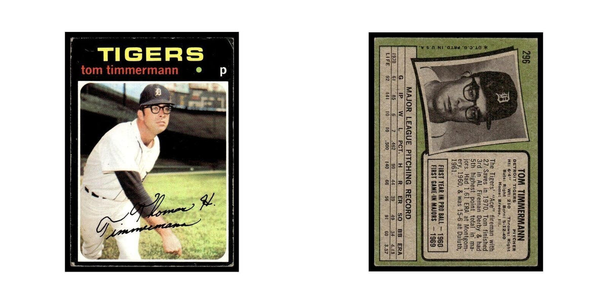 1971 Topps (Damaged) Tom Timmermann Tigers #296