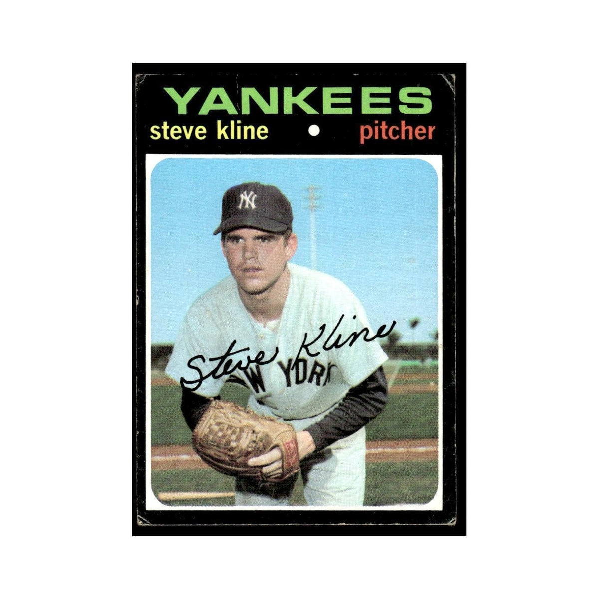 1971 Topps (Damaged) Steve Kline RC Yankees #51